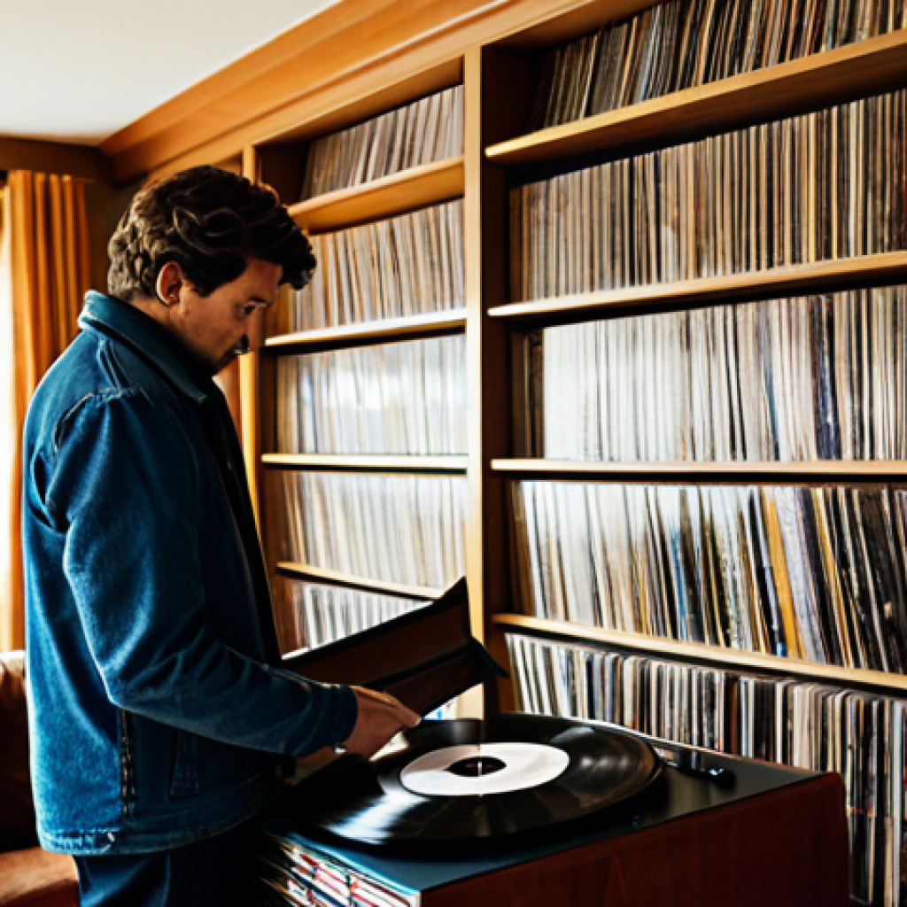 아날로그 레코딩 - The Vinyl Collector**

A cozy living room bathed in warm light. A person, fully clothed in casual bu...