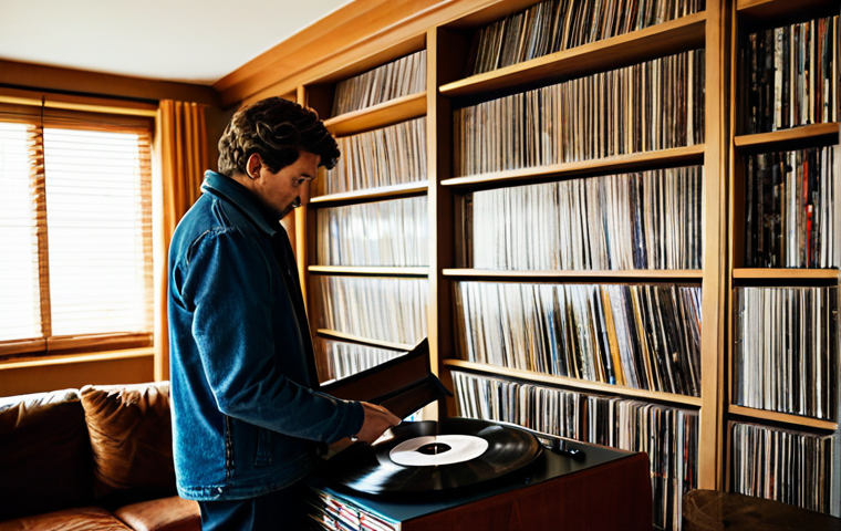 아날로그 레코딩 - The Vinyl Collector**

A cozy living room bathed in warm light. A person, fully clothed in casual bu...