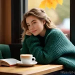 아날로그 회로 설계 - A young woman, approximately 20 years old, sitting comfortably on a plush armchair in a warmly lit, ...